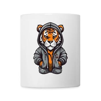 Tigre de la ville en sweat à capuche - Mug blanc - blanc - Devant