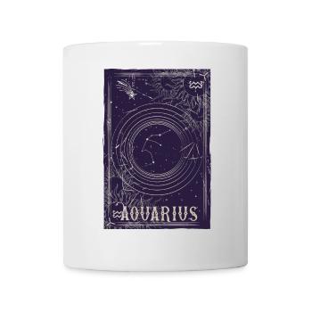 Aquarius Constellation Ring Night Sky - Mug - white - Front