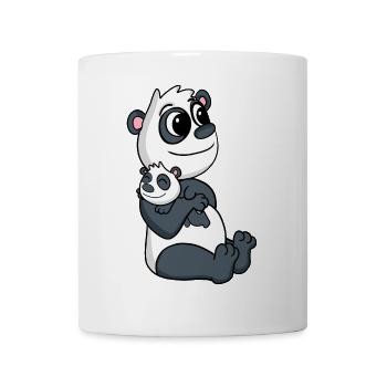 Panda Familie - Panda mit Baby - Tasse - Weiß - Vorne