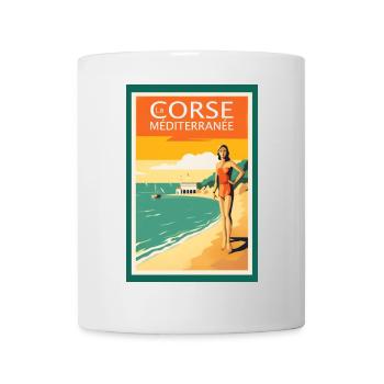 La Corse Méditerranée Plage - Mug blanc - blanc - Devant