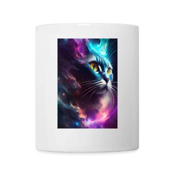 Katze im Weltall - Tasse - Weiß - Vorne