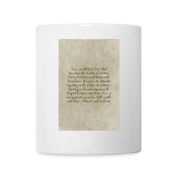 Philosophischer Text über die Liebe Poster - Tasse - Weiß - Vorne