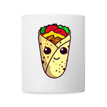 Kawaii Wrap, Döner, Taco - Sweet Street Food Design - Mug blanc - blanc - Devant