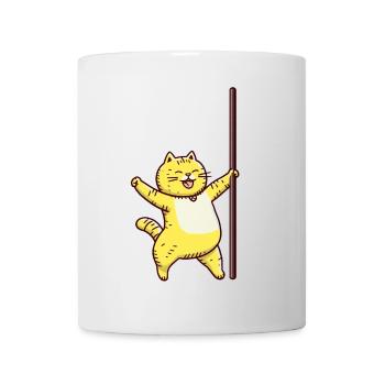 Happy Pole Dance Cat - Mug - white - Front
