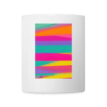Retro Muster Bunt - Tasse - Weiß - Vorne