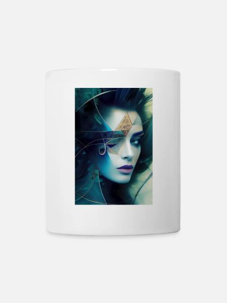 Abstrakte Gesichts Kunst - Tasse - Weiß