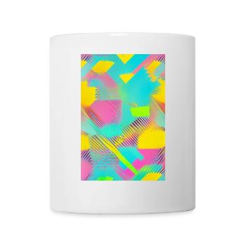 Retro Muster Bunt - Tasse - Weiß - Vorne