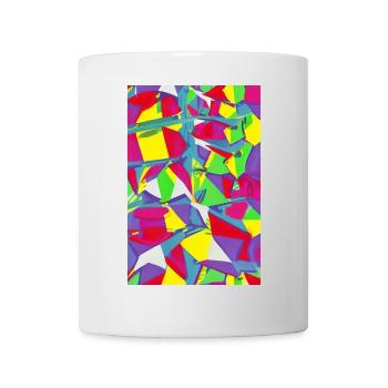 Retro Muster Bunt - Tasse - Weiß - Vorne