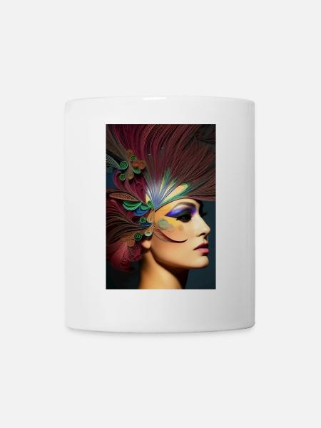 Abstrakte Gesichts Kunst - Tasse - Weiß