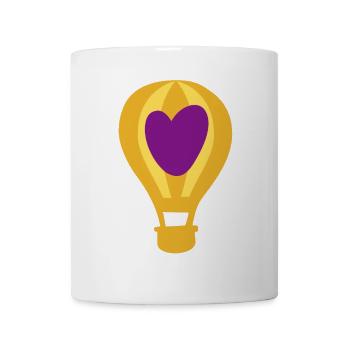 Ballon Herz lila Urlaub urlaubsreif Ballooning Fan - Tasse - Weiß - Vorne