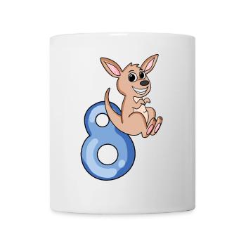 8ème anniversaire motif kangourou - huit ans - Mug blanc - blanc - Devant