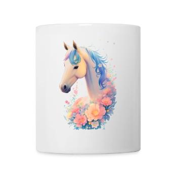 Cheval fleur - Mug blanc - blanc - Devant