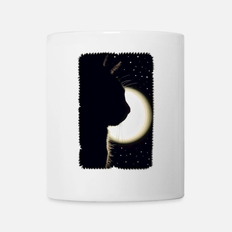 Chat de lune - Mug blanc - blanc