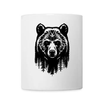 Bär Tattoo Ornament Natur Wald Grizzly Bären - Tasse - Weiß - Vorne