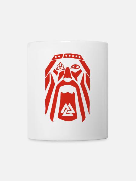 Wikingerkrieger (rot) - Tasse - Weiß
