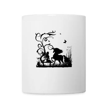 Wonderful fairy with unicorn in the sunet - Mug - white - Front