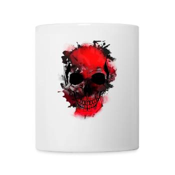 Rotes Schädel-Splash Artwork - Tasse - Weiß - Vorne