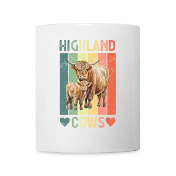 Schottisches Hochlandrind Kuh - Tasse - Weiß - Vorne