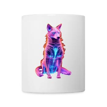 Neon Cyberwolf Art Design - Mug - white - Front