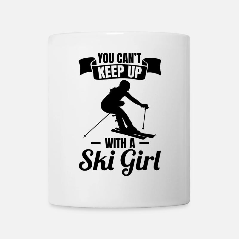 Skifahrer Mädchen - Tasse - Weiß
