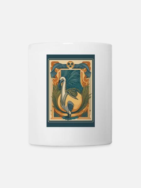 T-shirt oiseau Art Nouveau – Motif d’art vintage - Mug blanc - blanc