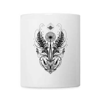 Löwenzahn Biene Herz botanical art - Tasse - Weiß - Vorne