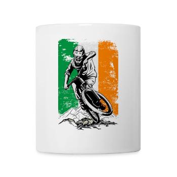 Course de motocross sous drapeau irlandais - Mug blanc - blanc - Devant