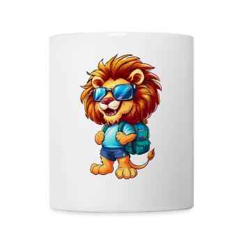 Joyeux Lion Retour à l’école - Mug blanc - blanc - Devant