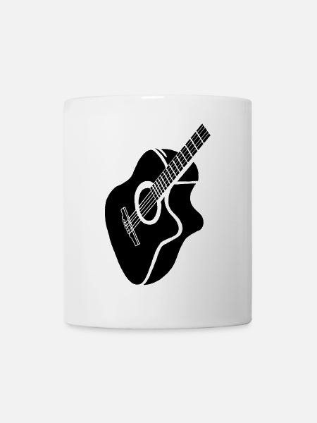 schwarze Gitarre - Tasse - Weiß