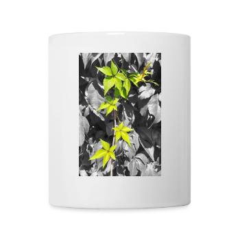 Neon green vines in grayscale contrast - Mug - white - Front