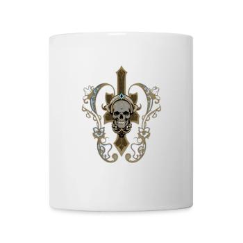 Amazing golden skull with flowers. - Mug - white - Front