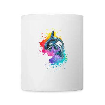 Orca in Aquarell Welle - Tasse - Weiß - Vorne