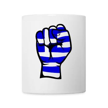 Griechenland Flagge Faust Hand Symbol - Tasse - Weiß - Vorne
