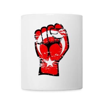 Türkei Flagge Faust Hand Symbol used - Tasse - Weiß - Vorne