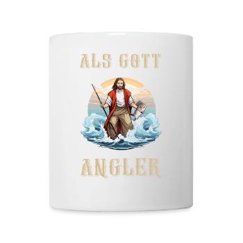Lustiger Gott Angler Hobby Angeln Spruch - Tasse - Weiß - Vorne