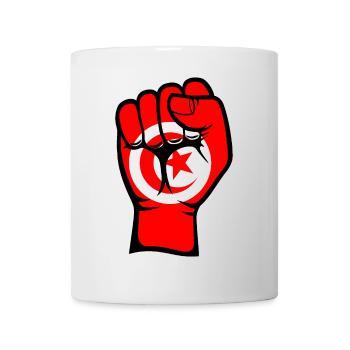 Tunesien Flagge Faust Hand Symbol - Tasse - Weiß - Vorne