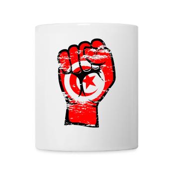 Tunisie Drapeau Poing Main Symbole utilisé - Mug blanc - blanc - Devant