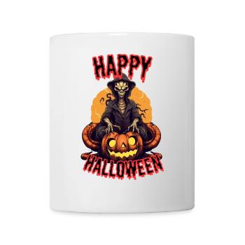 Creepy Halloween Hat Killer with Pumpkins - Mug - white - Front