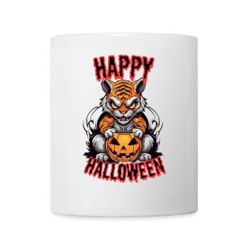 Sinistre gueule de bois d’Halloween à la citrouille - Mug blanc - blanc - Devant