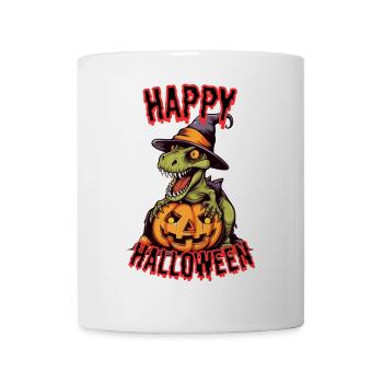 Dragons d’Halloween effrayants avec citrouille - Mug blanc - blanc - Devant