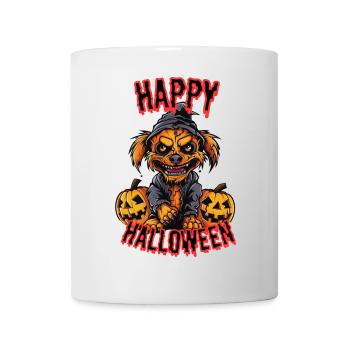 Chien d’Halloween mignon avec des citrouilles - Mug blanc - blanc - Devant