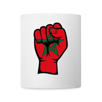 Marokko Flagge Faust Hand Symbol - Tasse - Weiß - Vorne