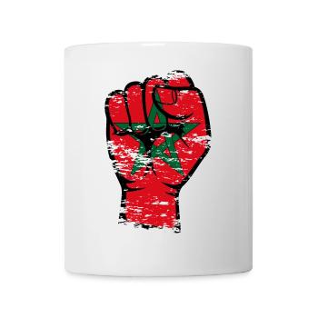 Marokko Flagge Faust Hand Symbol used - Tasse - Weiß - Vorne