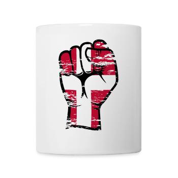 Danemark Drapeau Poing Main Utilisé Symbole - Mug blanc - blanc - Devant