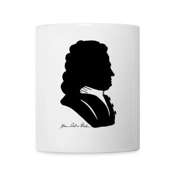Johann Sebastian Bach Silhouette + Signature - Mug - white - Front