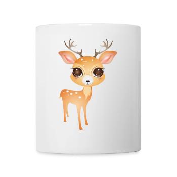 cute little deer with big antlers - Mug - white - Front
