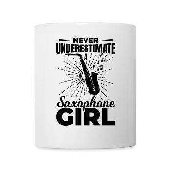 Saxophone Girl - Mug - white - Front