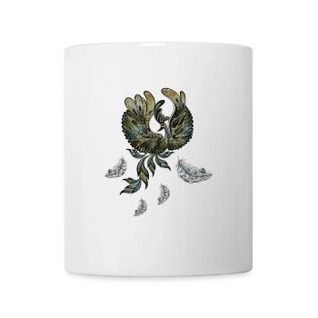 Elegant peacock in green colors. - Mug - white - Front