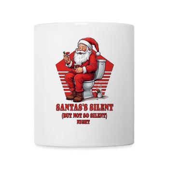 Santa Claus on toilet - Mug - white - Front