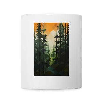 Waldlandschaft im geometrischen Stil - Tasse - Weiß - Vorne